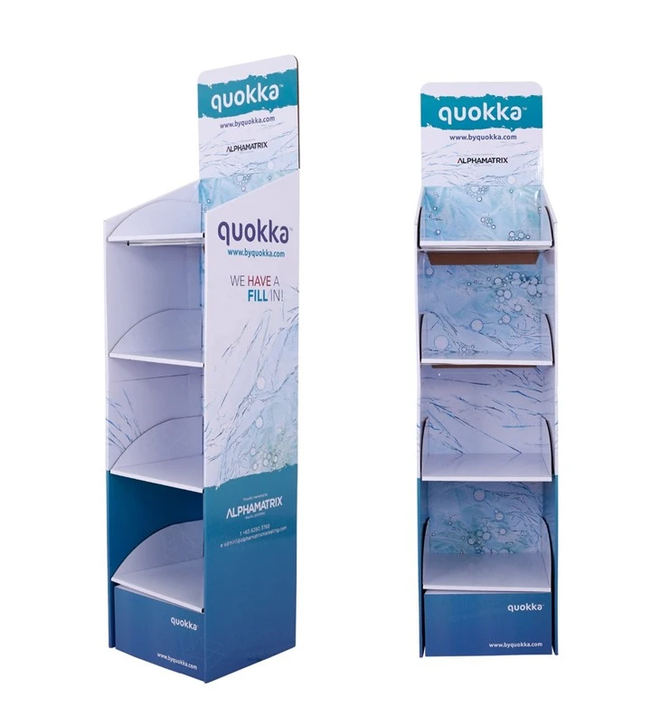 PDQ Cardboard Floor Displays Stands For Bottle Water high quality